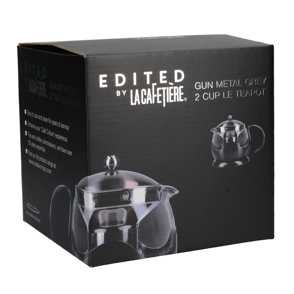 Чайник заварочный Kitchen Craft LA CAFETIERE, стальной со стеклянной колбой, 660 мл