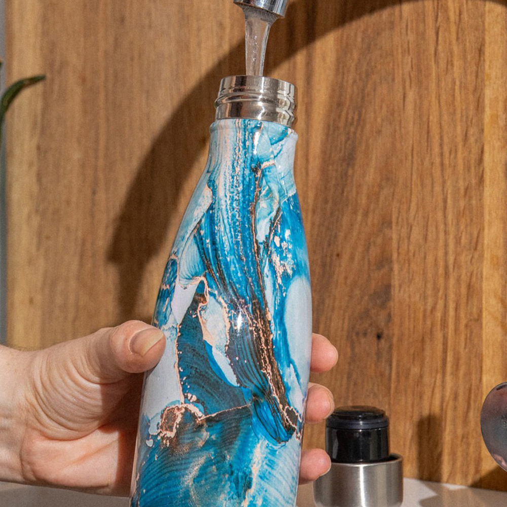 Термобутылка для напитков S'well OCEAN MARBLE, голубая, 500 мл