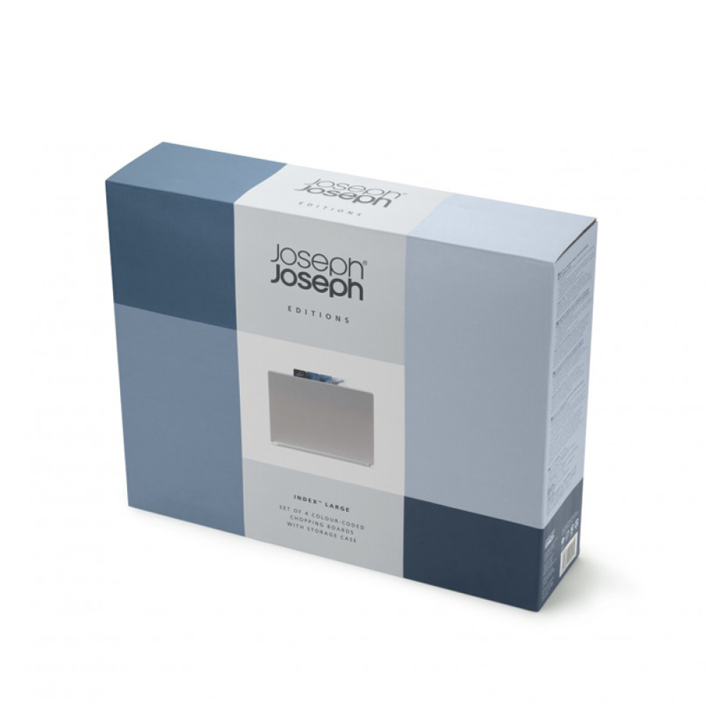 Набор разделочных досок с ярлычкамии кейсом для хранения Joseph Joseph Sky Edition, голубой, 34,6 х 27,3 х 8,3 см, 5 пр.