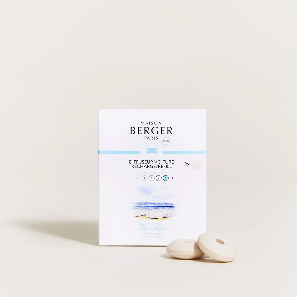 Картридж для диффузора для автомобиля Maison Berger Paris с ароматом OCEAN BREEZE, 2 шт.