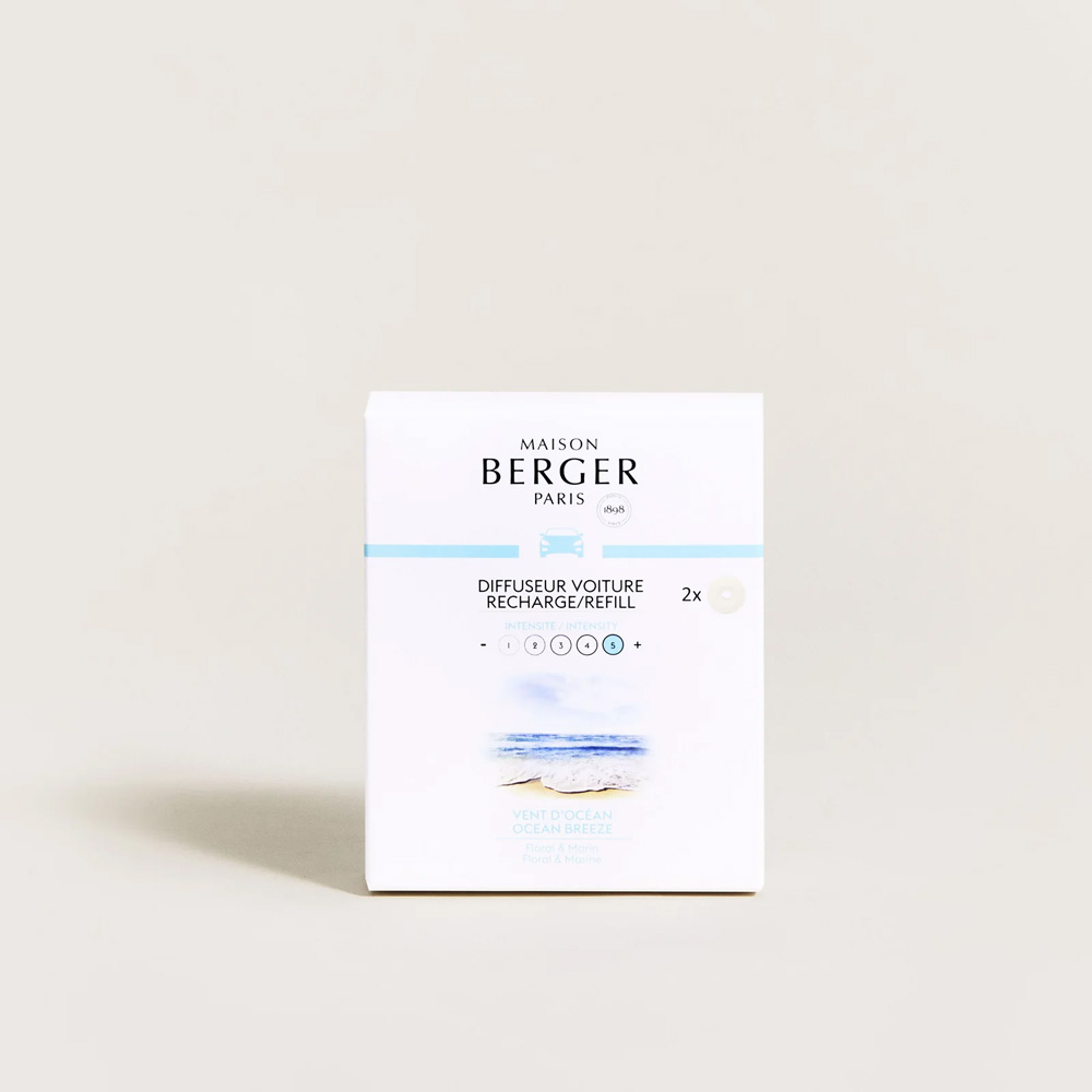 Картридж для диффузора для автомобиля Maison Berger Paris с ароматом OCEAN BREEZE, 2 шт.