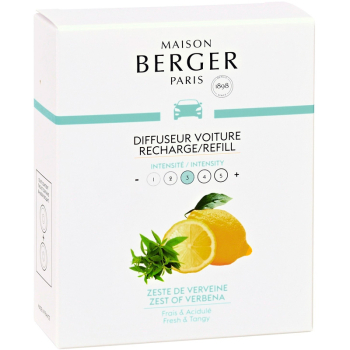 Картридж для диффузора для автомобиля Maison Berger Paris с ароматом ZEST OF VERBENA, 2 шт.