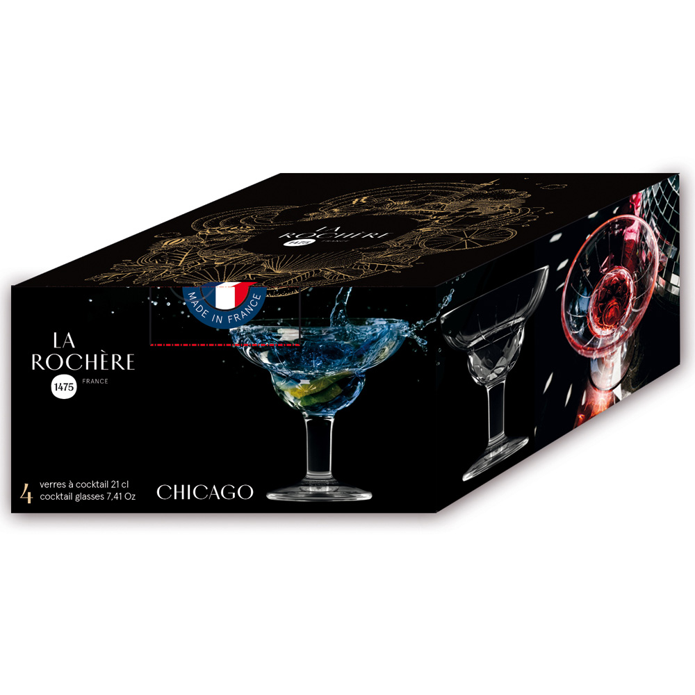 Набор бокалов для коктейля La Rochere CHICAGO, выс. 11,5 см, 210 мл, 4 шт.
