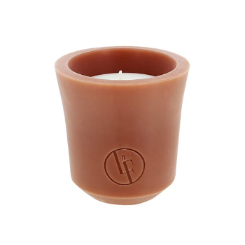 Свеча в подсвечнике из воска Bougies La Française, каштановая, 13 х 13,5 см, 370 г