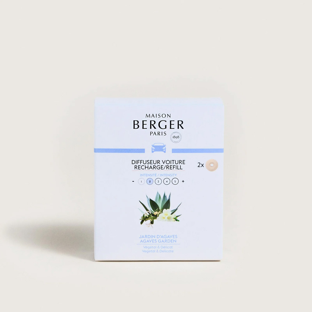 Картридж для дифузора для автівки Maison Berger Paris з ароматом AGAVES GARDEN, 2 шт.
