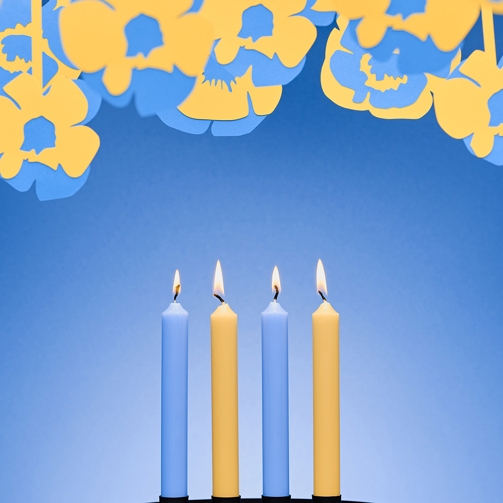 Набір прямих свічок Bougies La Française, жовті, 20 х 2,2 см, 65 г, 12 шт.