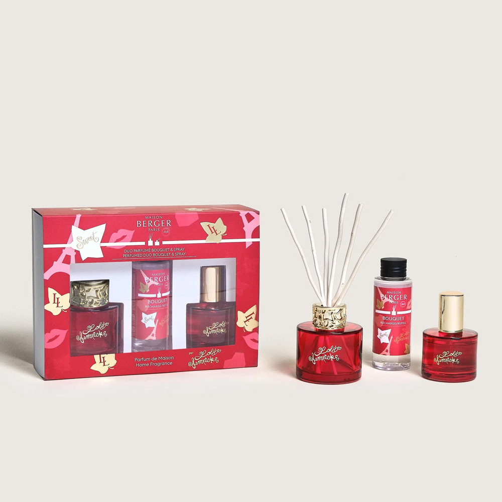 Набор Maison Berger Paris: диффузор LOLITA LEMPICKA SWEET, 100 мл + Наполнитель с ароматом LOLITA LEMPICKA SWEET, 90 мл и спрей с ароматом LOLITA LEMPICKA SWEET, 50 мл