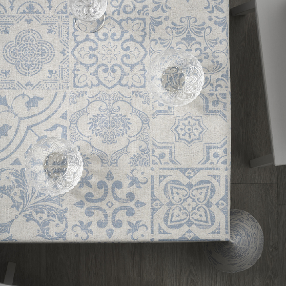 Скатерть Atenas Home Textile Medina Azul, хлопок с покрытием, 150 x 250 см