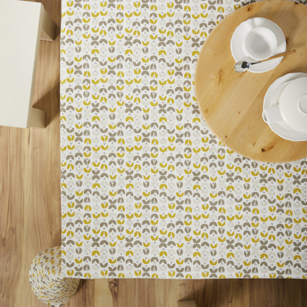 Скатерть Atenas Home Textile Tulipa Mostaza, хлопок с покрытием, 150 х 150 см