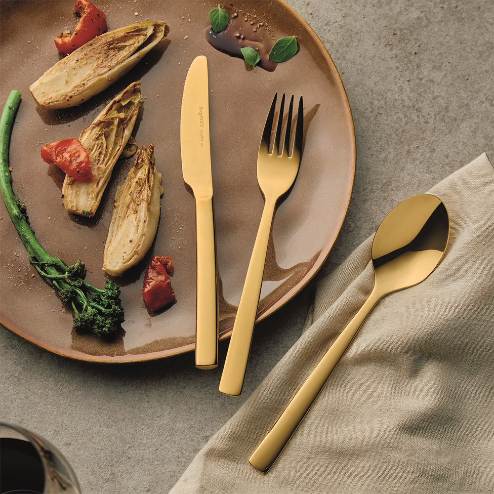 Набор столовых приборов BergHOFF DiNA PURE GOLD, 3 пр.