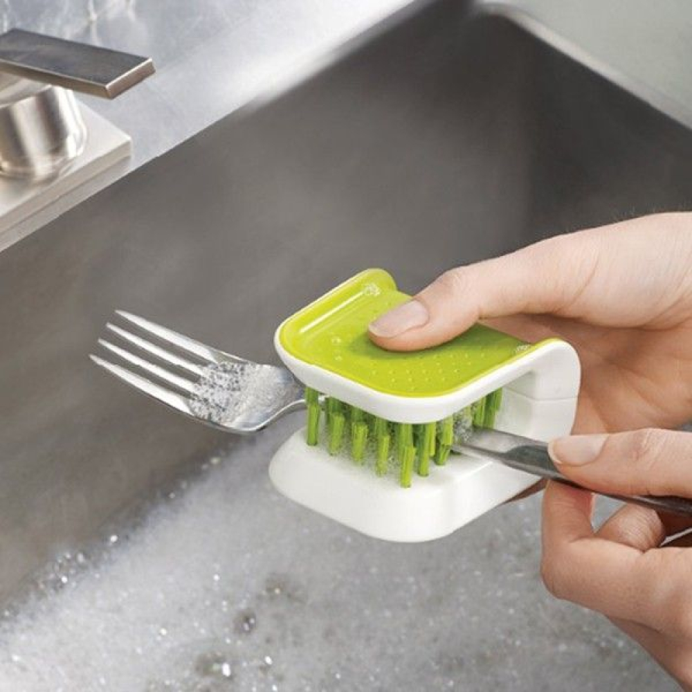 Щітка для чищення ножів та столових приборів Joseph Joseph Cleaning & Organisation, зелена, 8,0 х 7,6 х 5,2 см