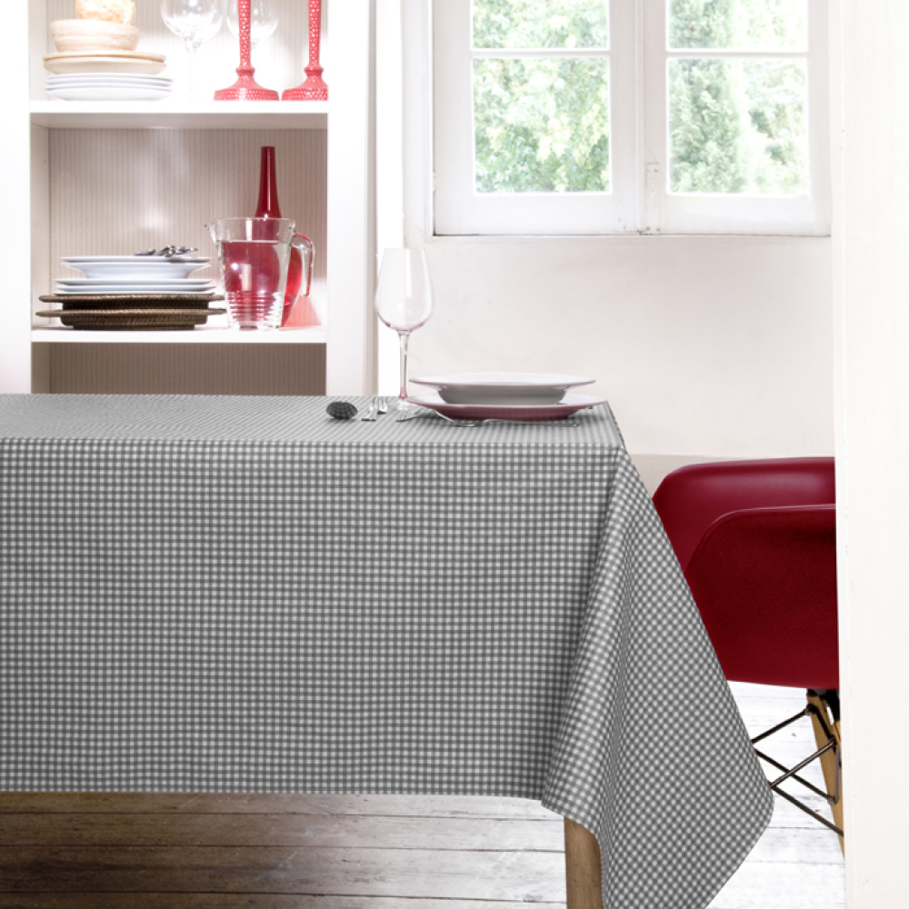Скатерть Atenas Home Textile Vichy Gris, хлопок с покрытием, 160 х 160 см