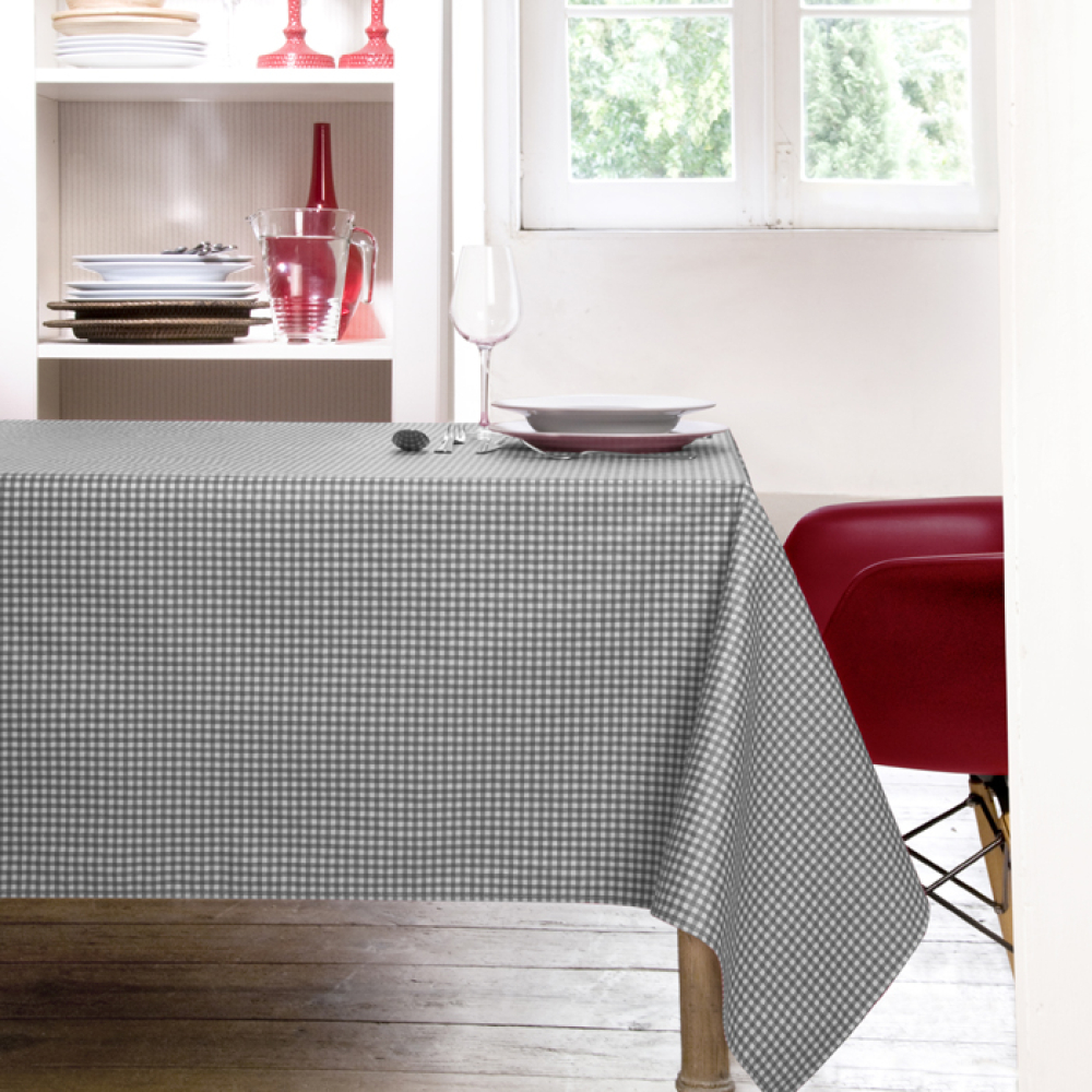 Скатерть Atenas Home Textile Vichy Gris, хлопок с покрытием, 160 х 200 см