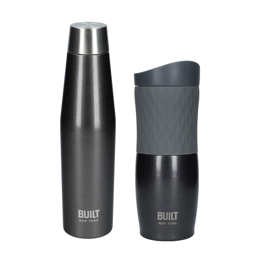 Бутылка металлическая Built Active, с двойными стенками, черная, 540 мл