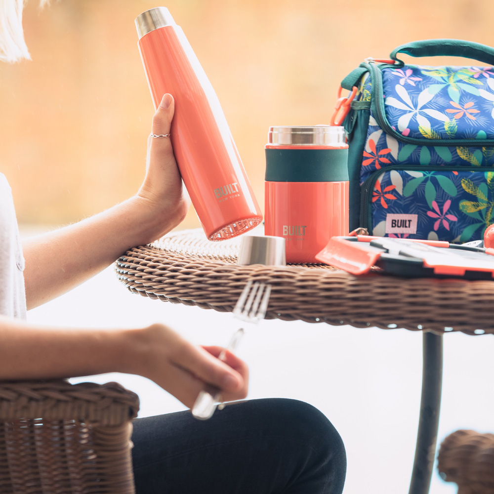 Пляшка металева Built Tropic, з подвійними стінками, помаранчева, 540 мл