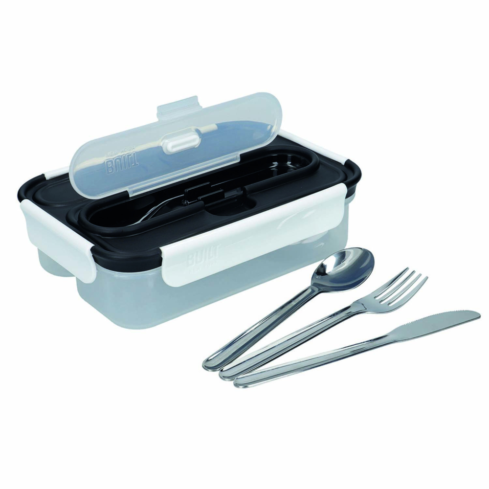 Ланч-бокс Built Classic со столовыми приборами, трехзонный, 23,5 х 17 см, 1050 мл