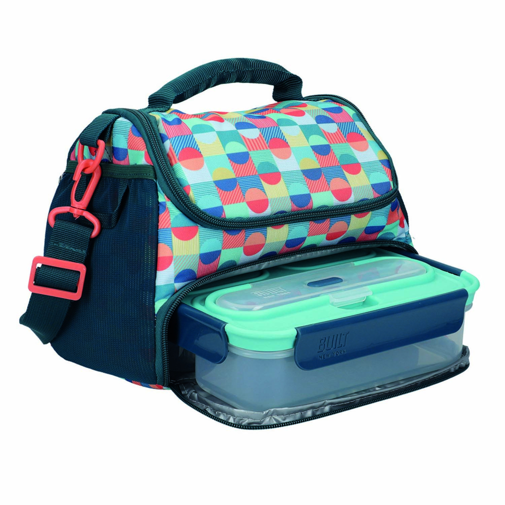 Ланч-бокс Built Retro со столовыми приборами, трехзонный, 23,5 х 17 см, 1050 мл