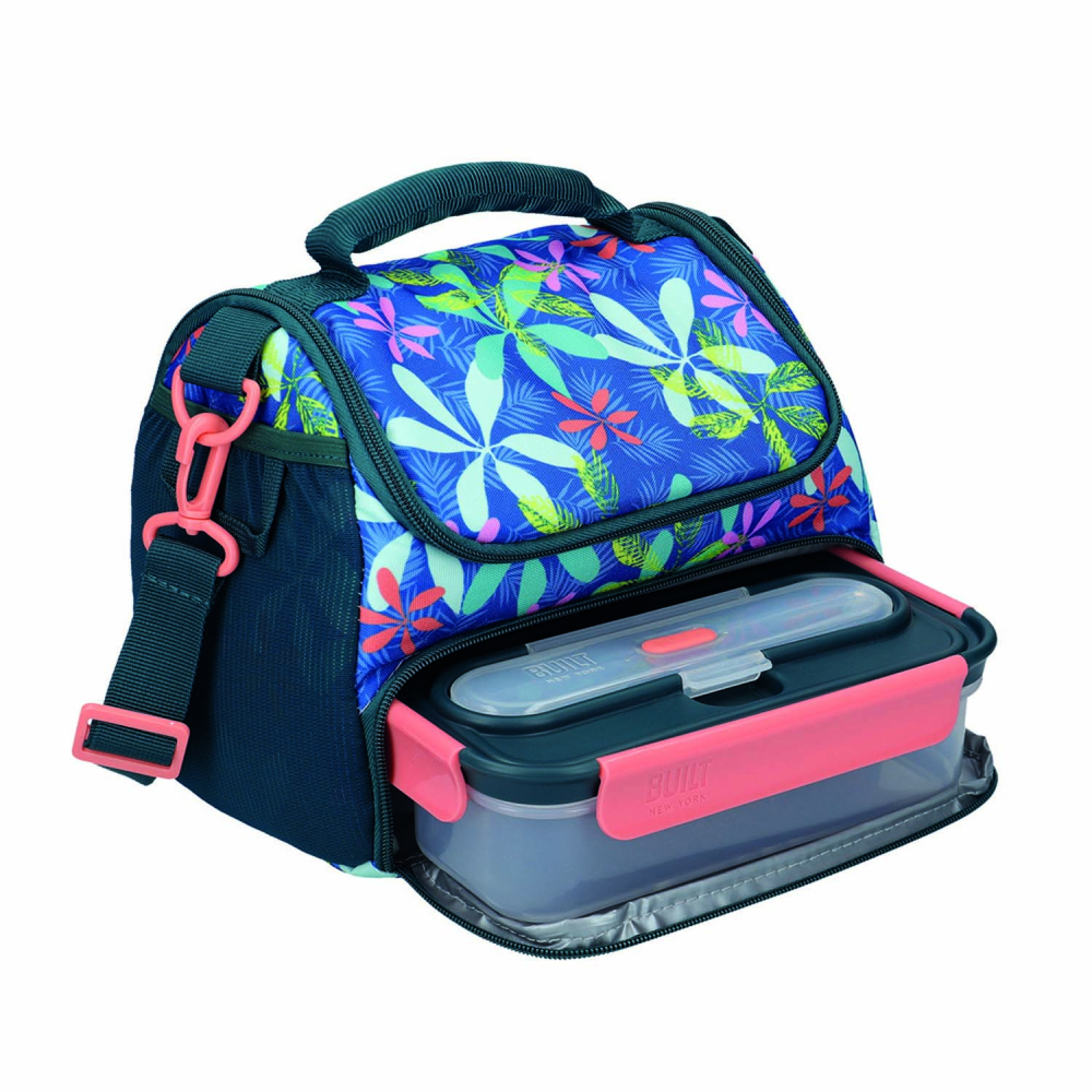Ланч-бокс Built Tropic со столовыми приборами, трехзонный, 23,5 х 17 см, 1050 мл