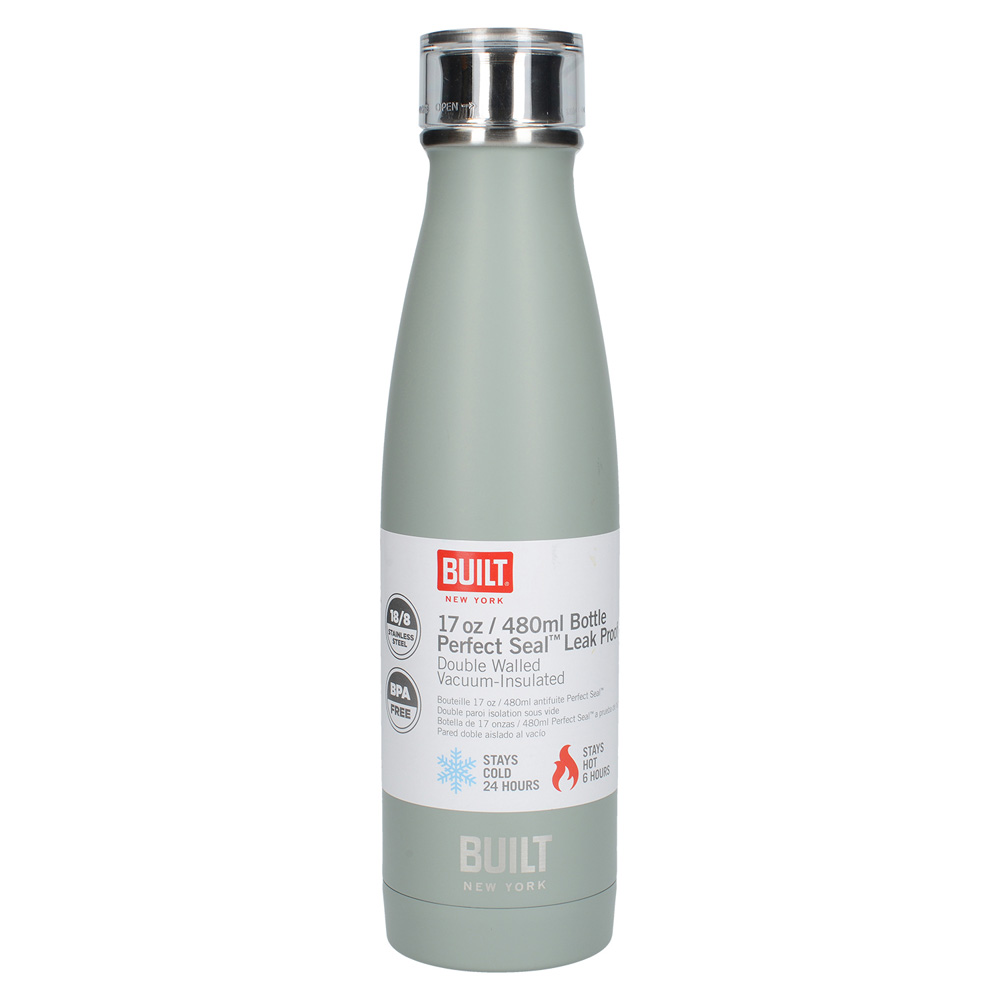Бутылка металлическая Built, с двойными стенками, серая, 500 мл