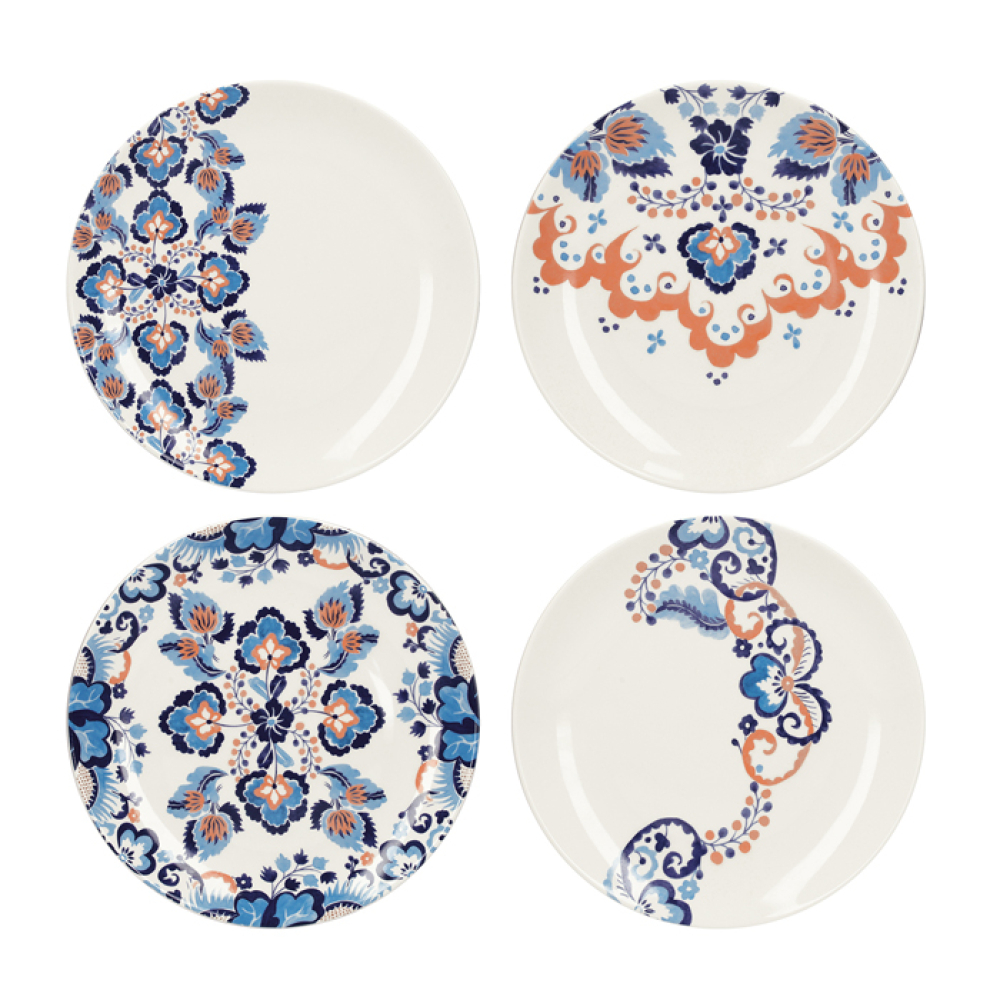 Набор десертных тарелок CreativeTops Rococo Silk, фарфор, диам. 21 см, 4 шт.