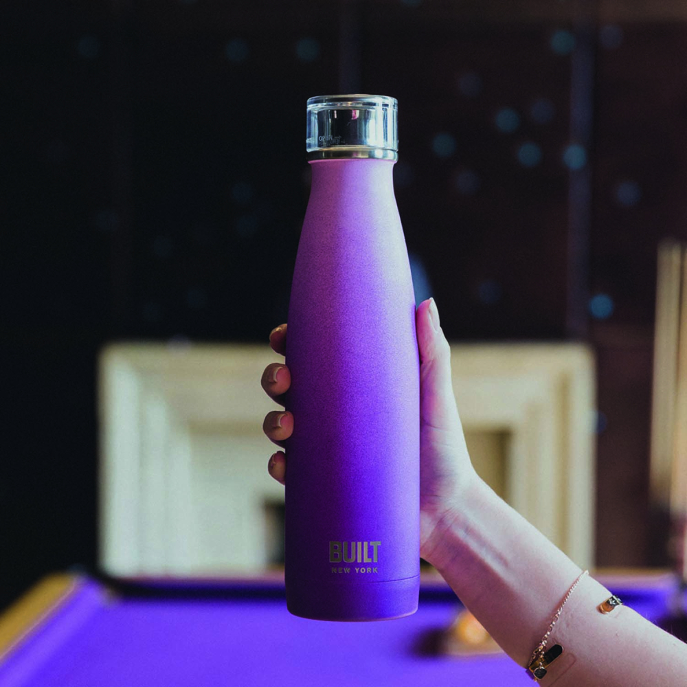 Бутылка металлическая Built, с двойными стенками, розовая, 500 мл