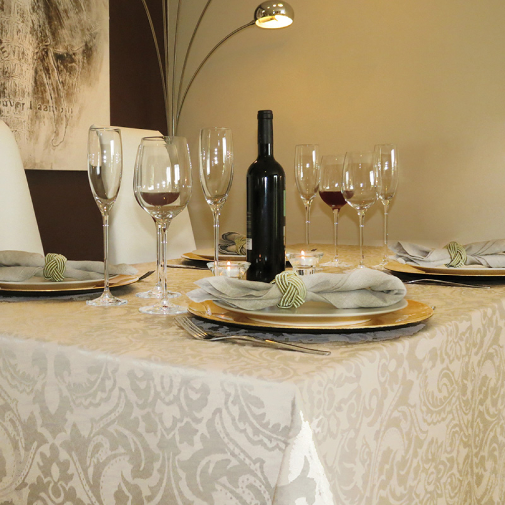 Скатертина Aitana textil Visconti Marfil в рулоні, жакард, ширина 140 см