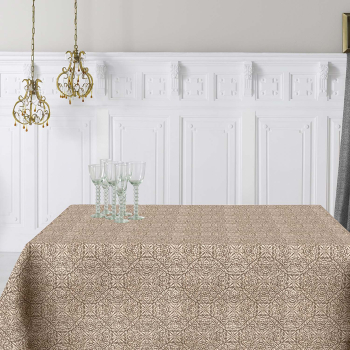 Скатерть Aitana textil Arp Braun, жаккард, 140 х 140 cм