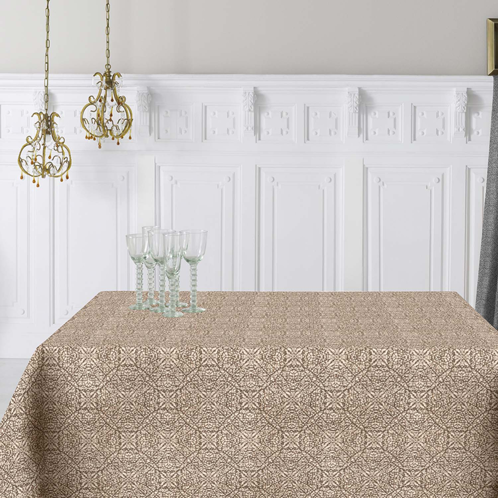 Скатерть Aitana textil Arp Braun, жаккард, 160 х 300 cм