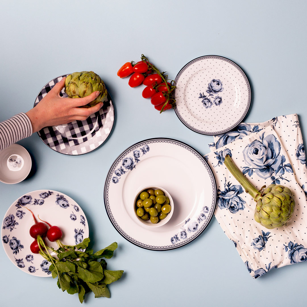 Миска для мюсли Katie Alice VINTAGE INDIGO Gingham, фарфор, диам. 15,5 см, h 8 см