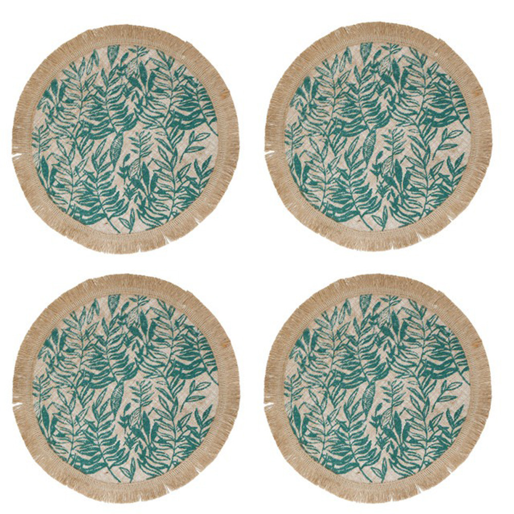 Набор плейсматов Creative Tops Green Leaf, джут, диам. 41 см, 4 пр.