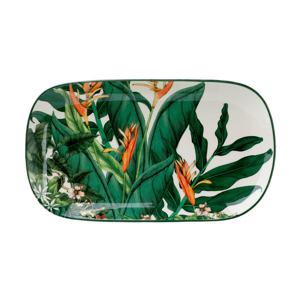 Блюдо сервірувальне прямокутне Maxwell & Williams NIGHT GARDEN FOLIAGE, порцеляна, 35 х 19 см
