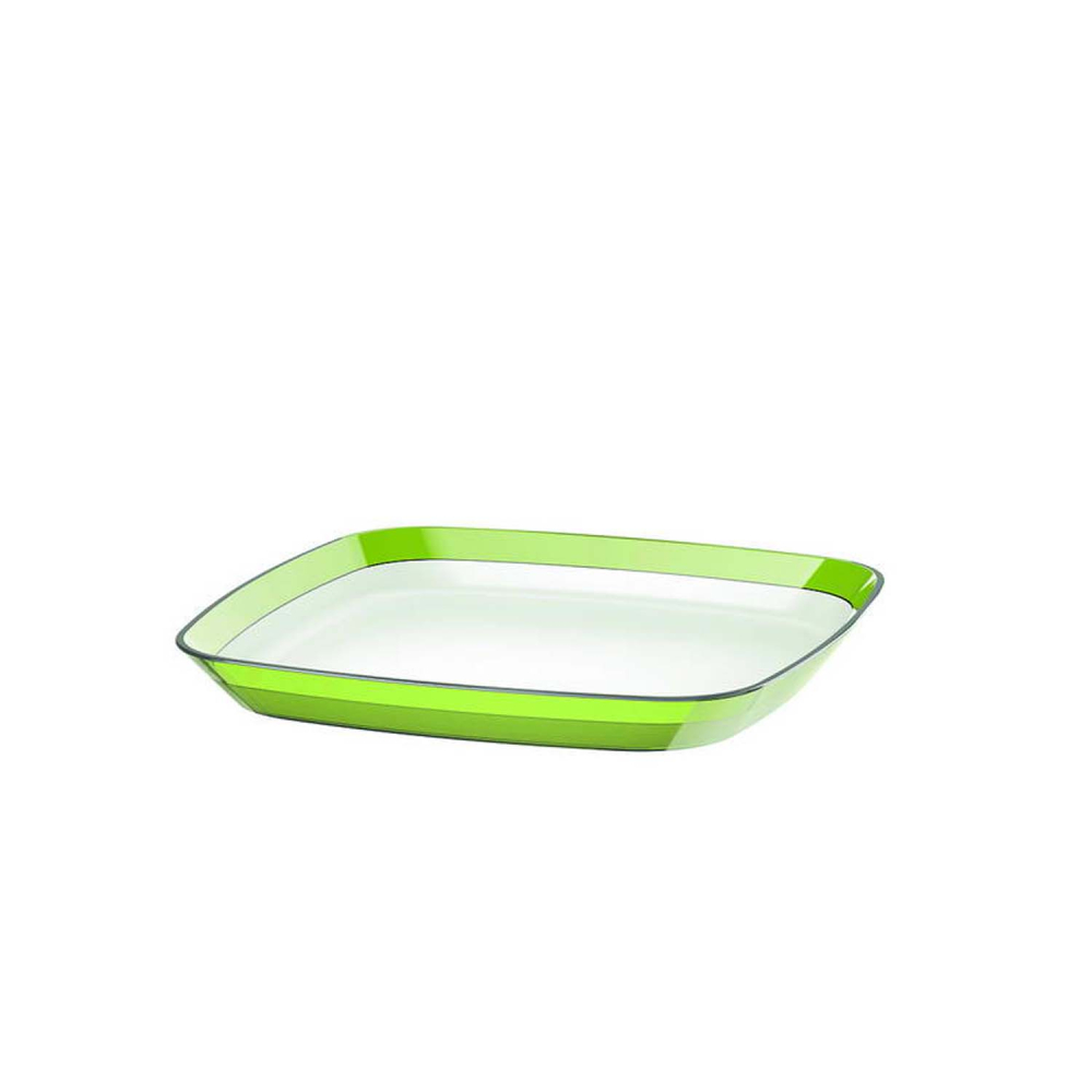 Квадратная тарелка Emsa VENICE (белая/светло-зелёная), 24 х 24см