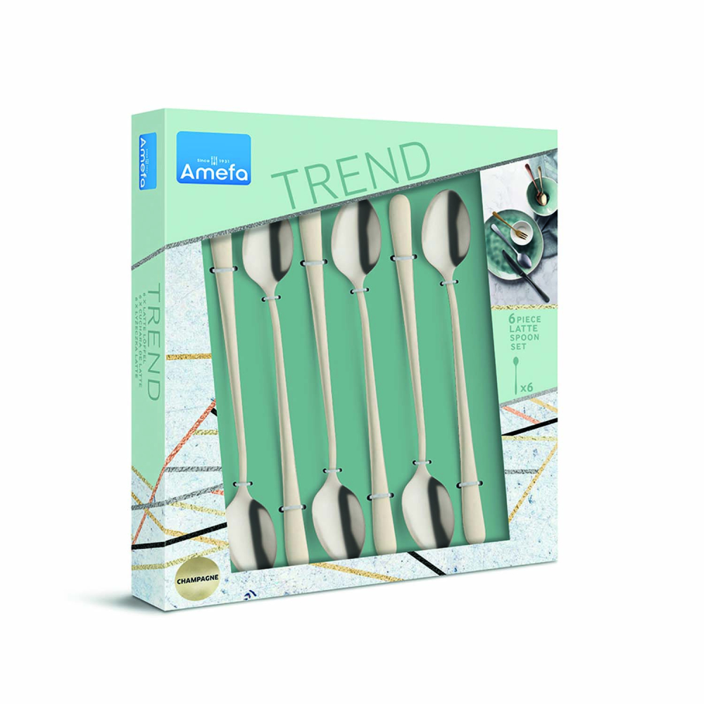 Набор ложек для холодного чая Amefa AUSTIN CHAMPAGNE, 6 шт.