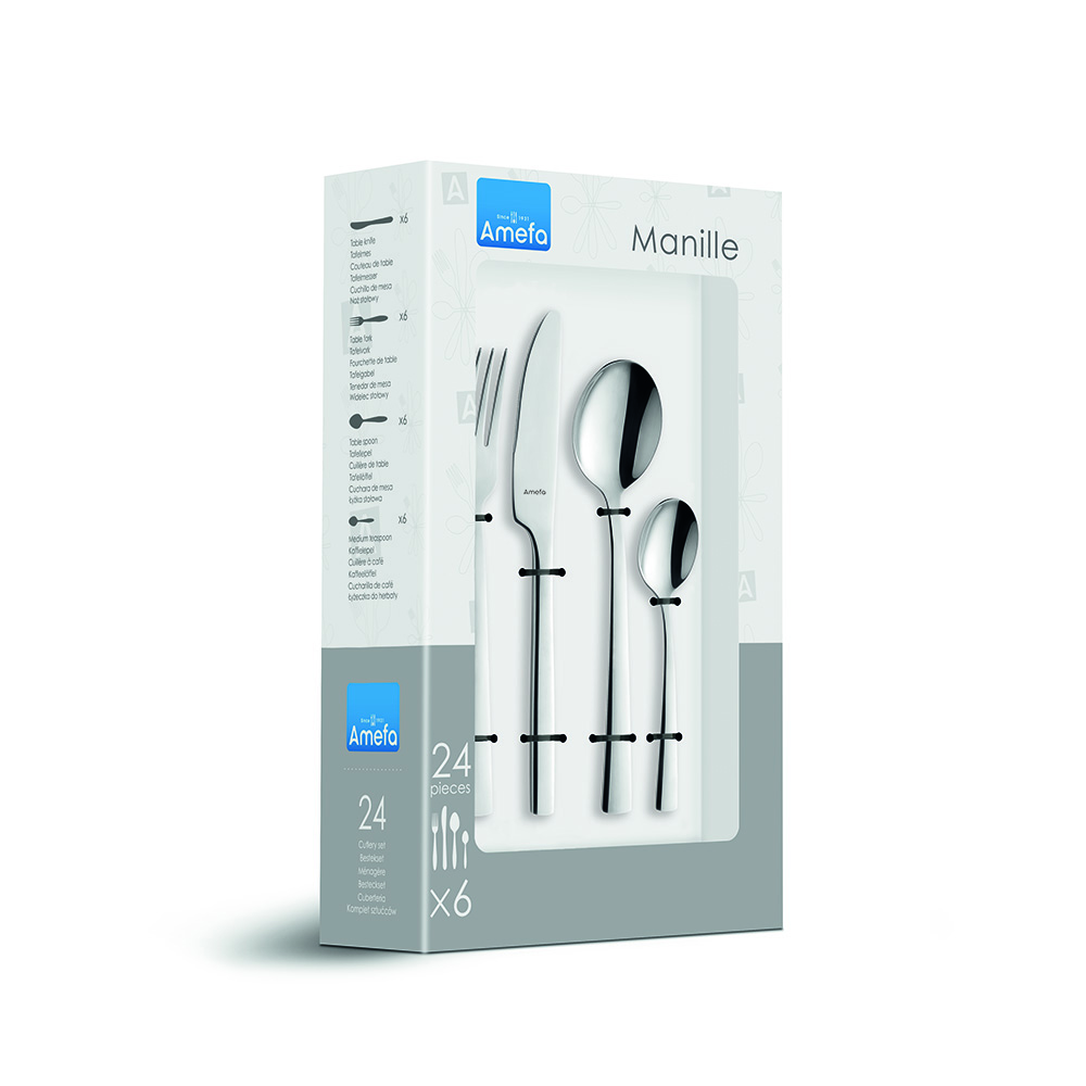 Набор столовых приборов Amefa MANILLE MIRROR, 24 пр.