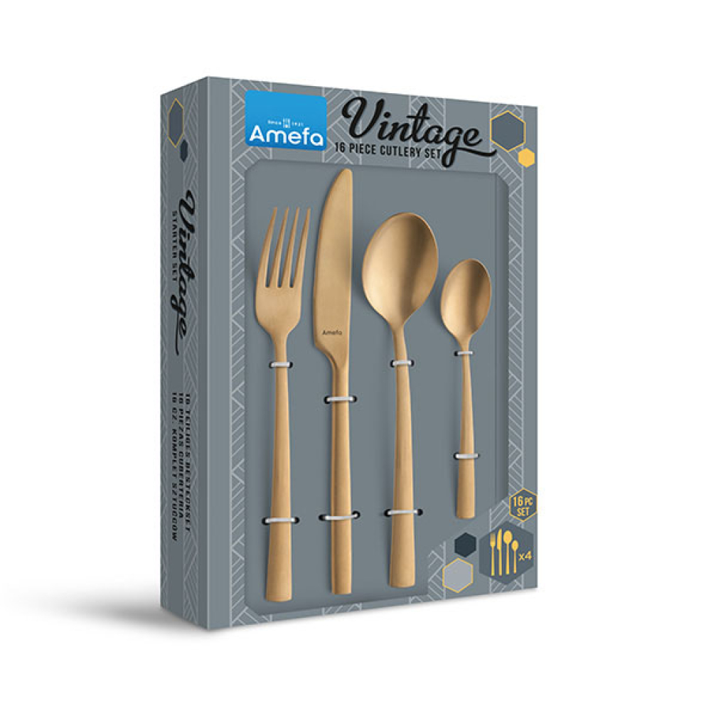 Набор столовых приборов Amefa VINTAGE GOLD, 16 пр.
