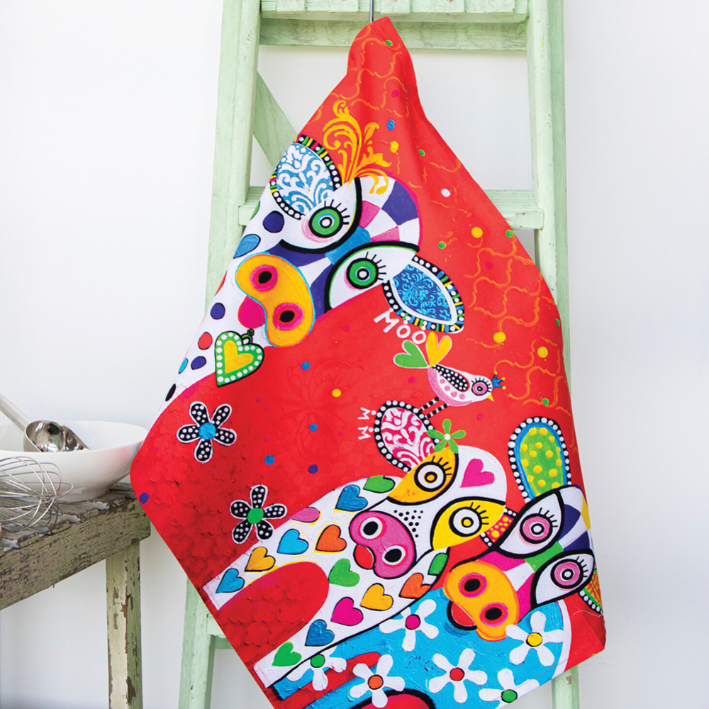 Полотенце кухонное Maxwell & Williams Happy Moo Day LOVE HEARTS, хлопок, 50 х 70 см