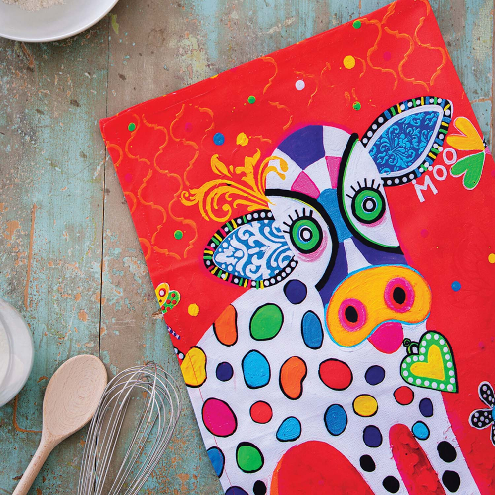 Полотенце кухонное Maxwell & Williams Happy Moo Day LOVE HEARTS, хлопок, 50 х 70 см