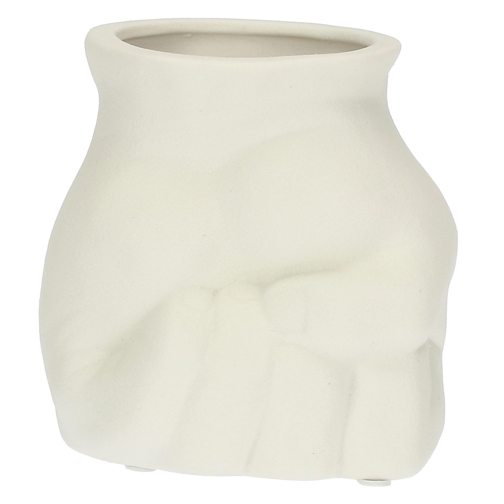 Кашпо Rituali Domestici LOVE FIST, фарфор, диам. 13 см, выс. 13 см