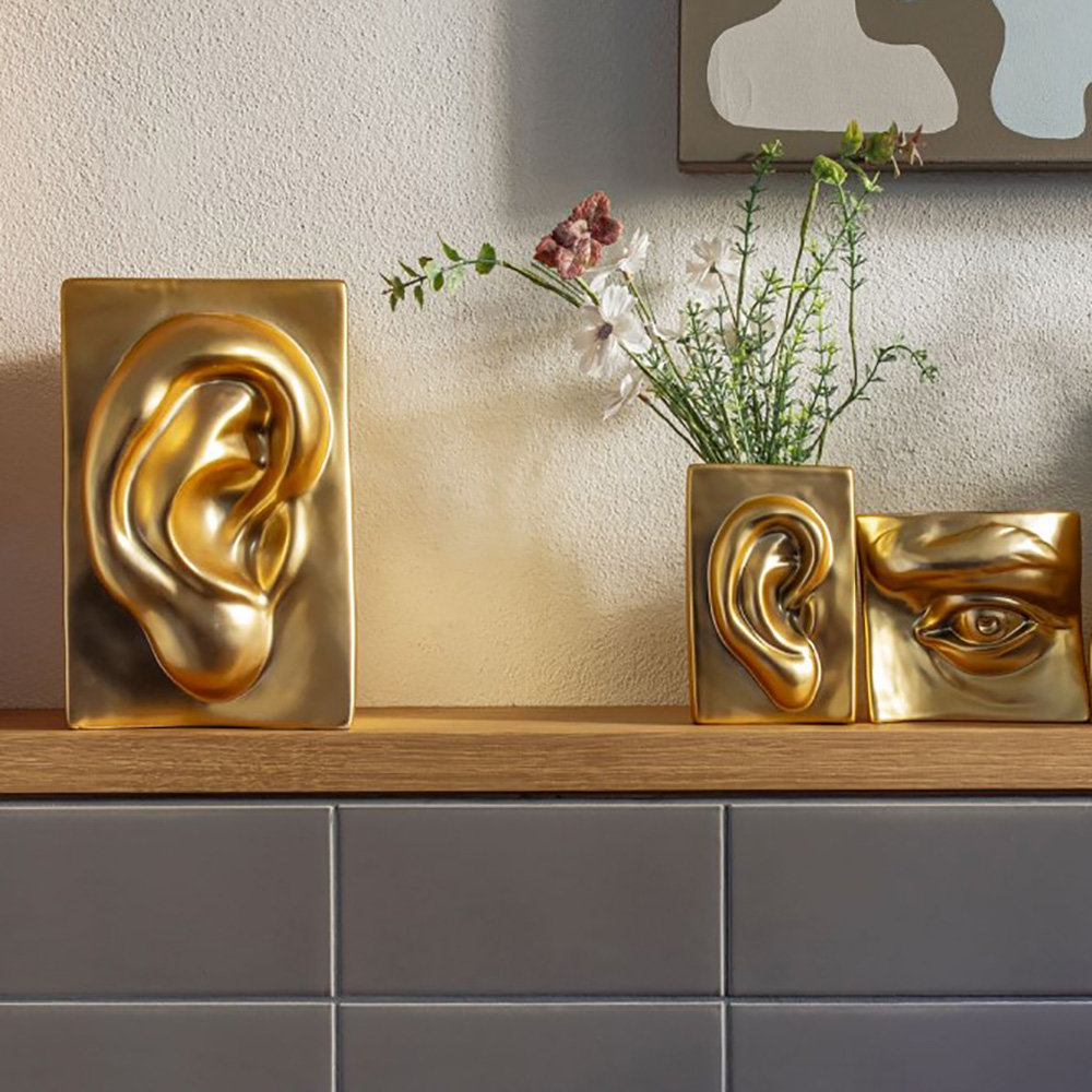 Ваза Rituali Domestici AUGUSTO EAR GOLD, керамика, 15 х 15 х 23,5 см