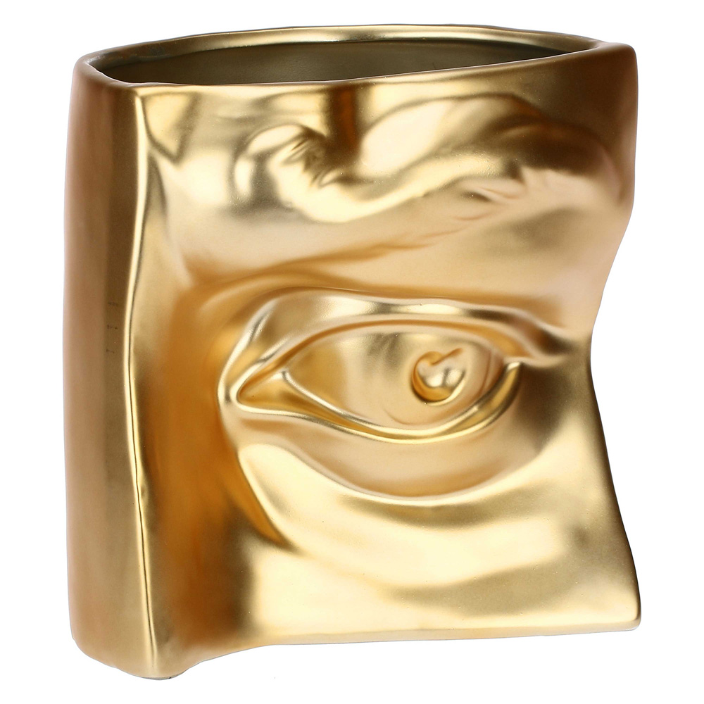 Ваза Rituali Domestici AUGUSTO EYE GOLD, керамика, 18 х 14 х 18 см