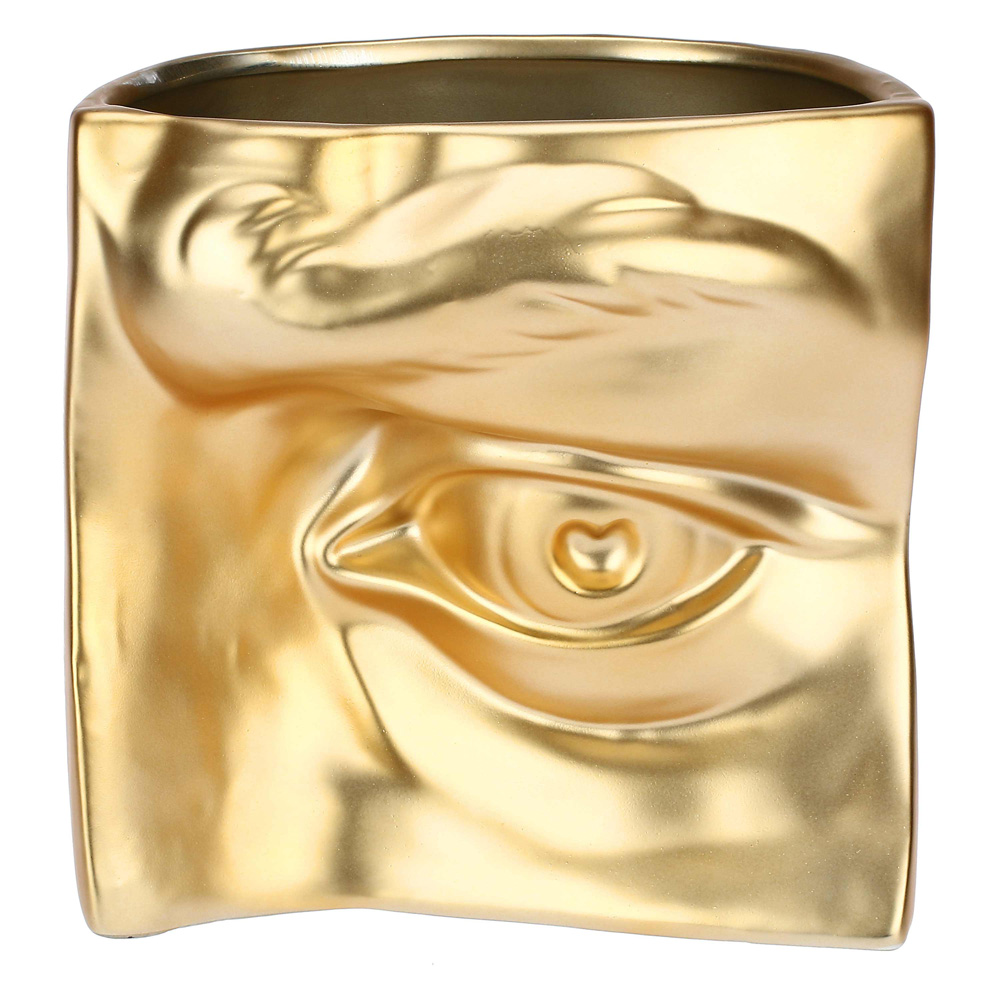 Ваза Rituali Domestici AUGUSTO EYE GOLD, керамика, 18 х 14 х 18 см