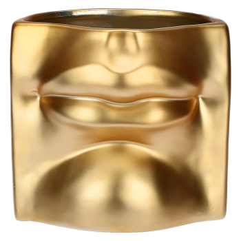 Ваза Rituali Domestici AUGUSTO MOUTH GOLD, керамика, 16 х 13,5 х 15 см