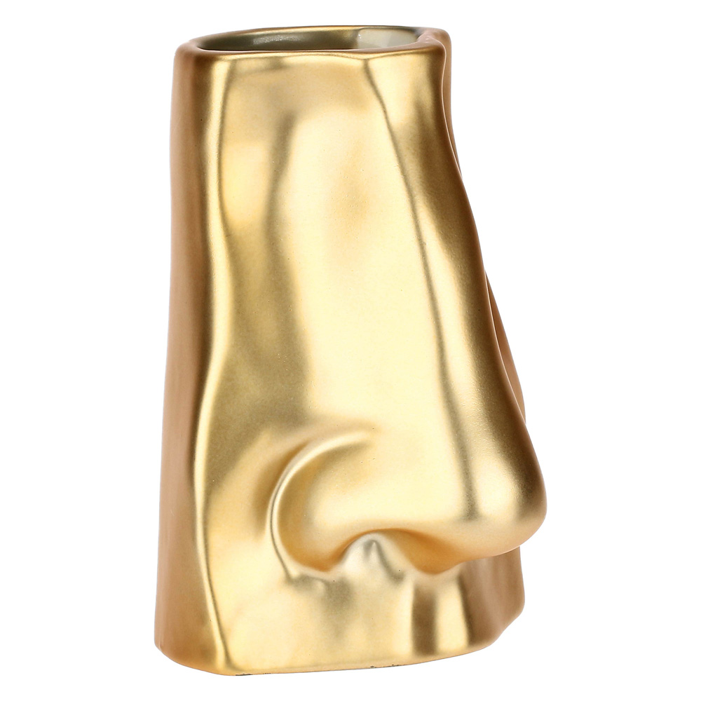 Ваза Rituali Domestici AUGUSTO NOSE GOLD, керамика, 9,5 х 8 х 13 см
