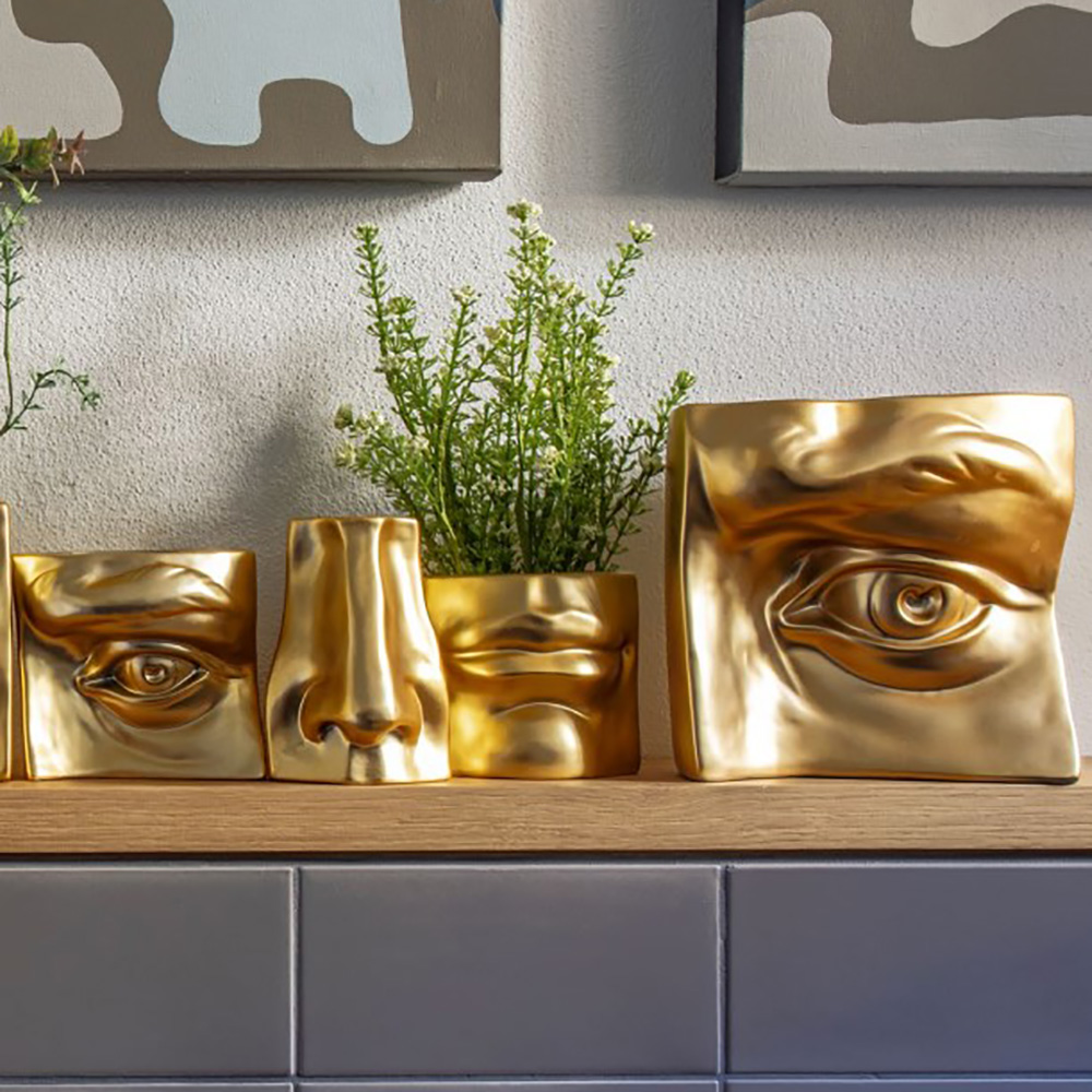 Ваза Rituali Domestici AUGUSTO NOSE GOLD, керамика, 9,5 х 8 х 13 см