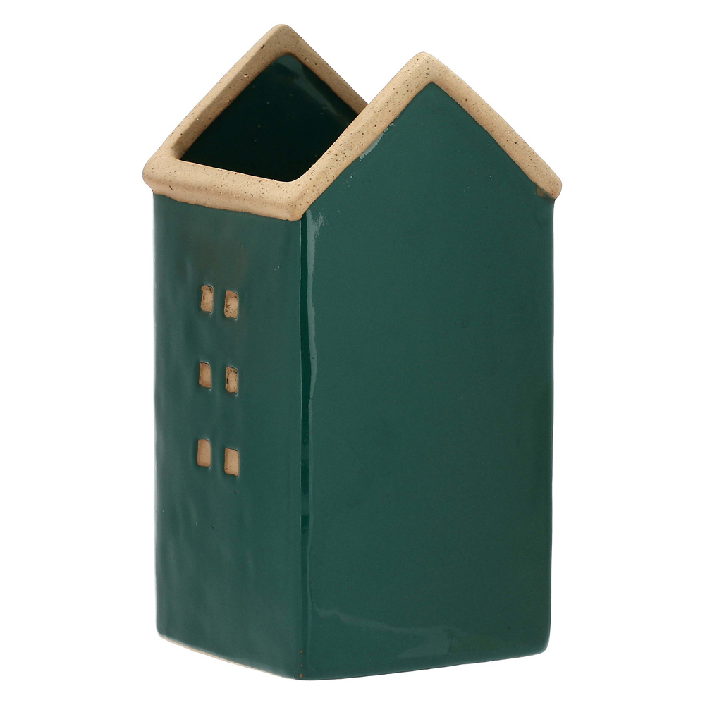 Кашпо Rituali Domestici DICASA VERDE, керамика, зеленое, 10,5 х 10,5 х 20,5 см