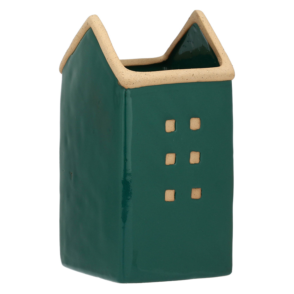 Кашпо Rituali Domestici DICASA VERDE, керамика, зеленое, 10,5 х 10,5 х 20,5 см