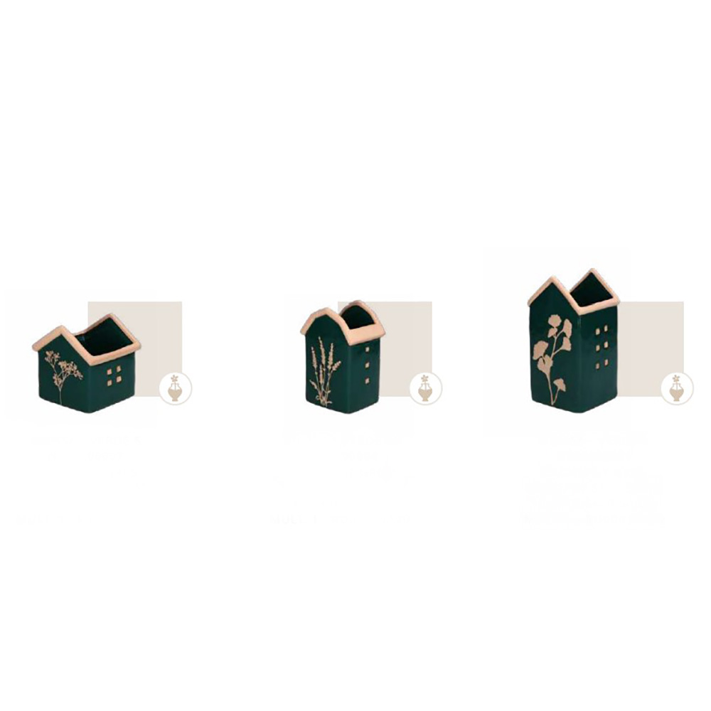 Кашпо Rituali Domestici DICASA VERDE, керамика, зеленое, 10,5 х 9 х 16 см