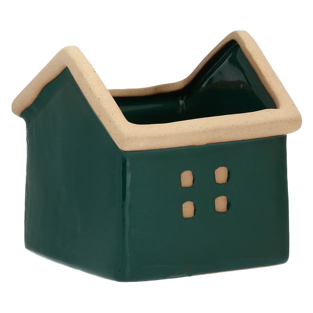 Кашпо Rituali Domestici DICASA VERDE, керамика, зеленое, 11 х 11 х 13 см