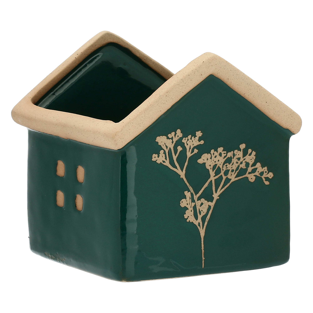 Кашпо Rituali Domestici DICASA VERDE, керамика, зеленое, 11 х 11 х 13 см