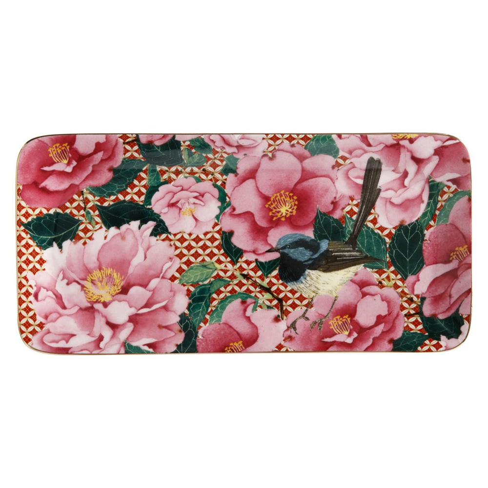 Блюдо сервировочное прямоугольное Maxwell & Williams TEAS&C`S Silk Road Cherry Red, фарфор, 25 х 12 см